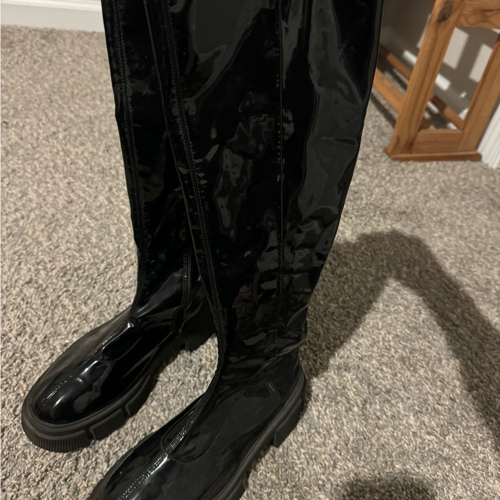 Zara Black Patent Boots